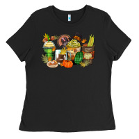 Black thanksgiving coffee cups Ladies Tee - Zillion Design Studio