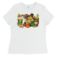 White thanksgiving coffee cups Ladies Tee - Zillion Design Studio