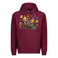 Burgundy Mardi Gras heifers Premium Hoodie - NancyCooperArtShop