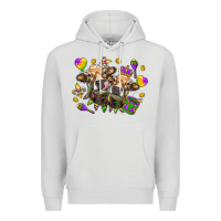 Dove Grey Mardi Gras heifers Premium Hoodie - NancyCooperArtShop