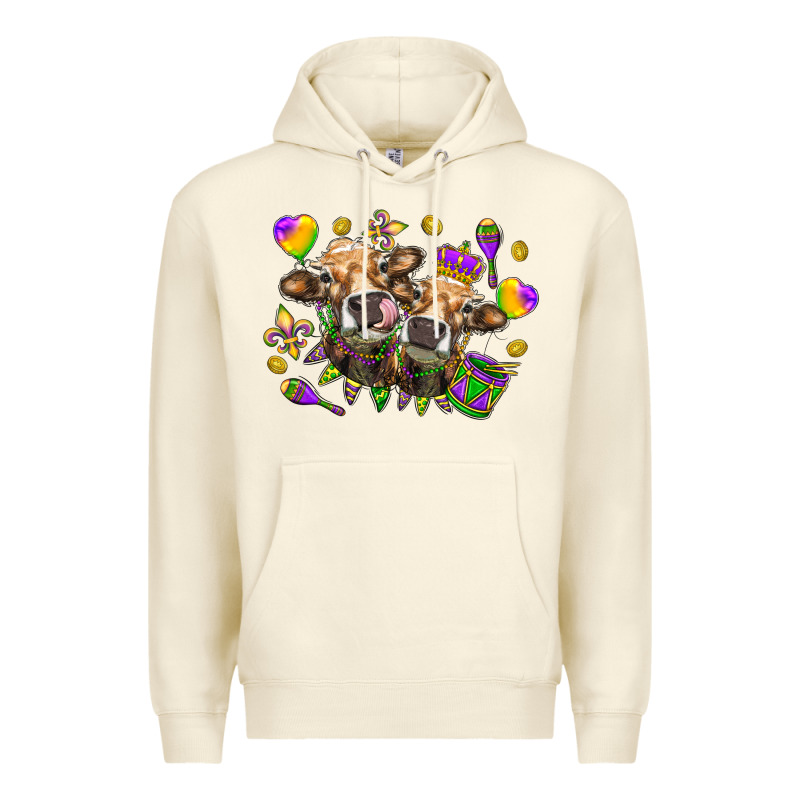 Mardi Gras Heifers Premium Hoodie by NancyCooperArtShop | Teevron