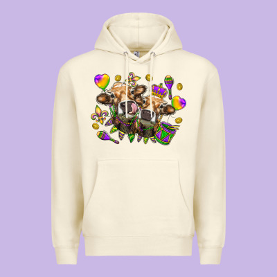 Mardi Gras Heifers Premium Hoodie Designed By Nancycooperartshop