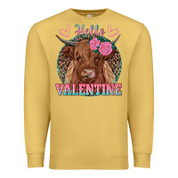 Antique Gold hello valentine highland cow Premium Sweatshirt - RanaPortraitStore