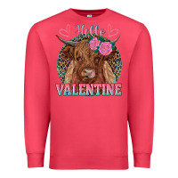 Cardinal hello valentine highland cow Premium Sweatshirt - RanaPortraitStore