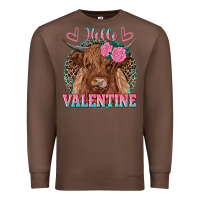 Chestnut hello valentine highland cow Premium Sweatshirt - RanaPortraitStore