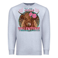 Heather Grey hello valentine highland cow Premium Sweatshirt - RanaPortraitStore