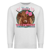 Oatmeal Heather hello valentine highland cow Premium Sweatshirt - RanaPortraitStore