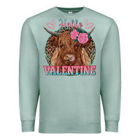 Seafoam hello valentine highland cow Premium Sweatshirt - RanaPortraitStore