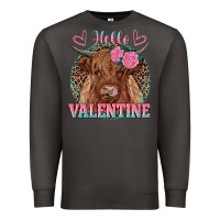 Smoke hello valentine highland cow Premium Sweatshirt - RanaPortraitStore