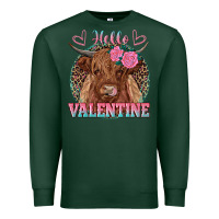 Sports Green hello valentine highland cow Premium Sweatshirt - RanaPortraitStore