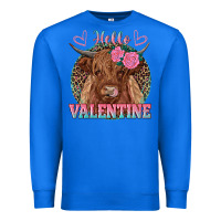 True Royal hello valentine highland cow Premium Sweatshirt - RanaPortraitStore