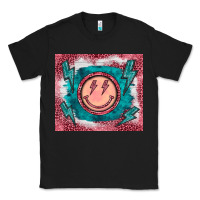 Black western lightning bolt smiling face turquoise Classic Tee - BarkalooDesign
