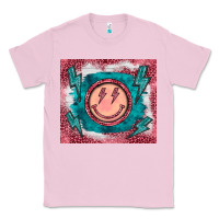 Bubblegum Pink western lightning bolt smiling face turquoise Classic Tee - BarkalooDesign