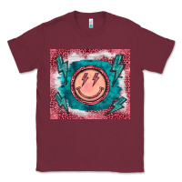 Burgundy western lightning bolt smiling face turquoise Classic Tee - BarkalooDesign