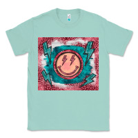 Seafoam western lightning bolt smiling face turquoise Classic Tee - BarkalooDesign
