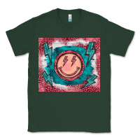 Sports Green western lightning bolt smiling face turquoise Classic Tee - BarkalooDesign