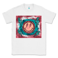 White western lightning bolt smiling face turquoise Classic Tee - BarkalooDesign