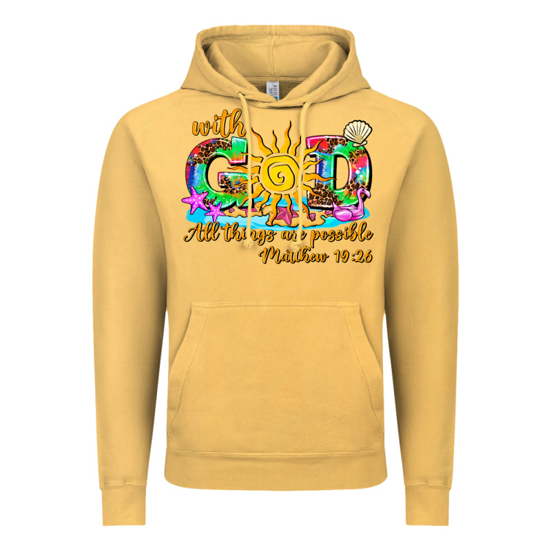 With God All Things Are Possible Summer Vintage Hoodie by AdoDesignShop | Teevron
