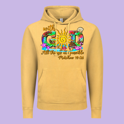With God All Things Are Possible Summer Vintage Hoodie Designed By Adodesignshop