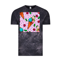 Cloud Black ice cream seamless pattern Vintage Tee - BundleAndBundleShop