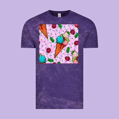 Ice Cream Seamless Pattern Vintage Tee Designed By Bundleandbundleshop