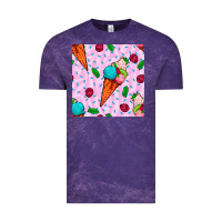Cloud Purple ice cream seamless pattern Vintage Tee - BundleAndBundleShop