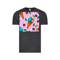 Vintage Black ice cream seamless pattern Vintage Tee - BundleAndBundleShop