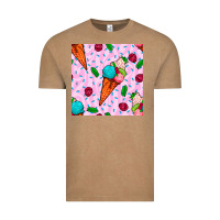 Vintage Coffee ice cream seamless pattern Vintage Tee - BundleAndBundleShop