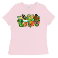 Bubblegum Pink t rex coffee cups Ladies Tee - Zillion Design Studio