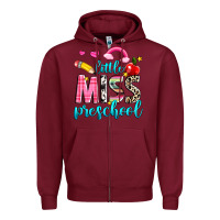 Burgundy little miss preschool Zipper Hoodie - NancyCooperArtShop