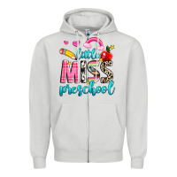 Dove Grey little miss preschool Zipper Hoodie - NancyCooperArtShop
