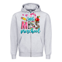Heather Grey little miss preschool Zipper Hoodie - NancyCooperArtShop