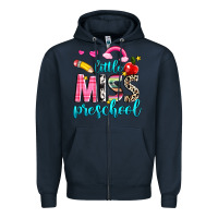 Navy little miss preschool Zipper Hoodie - NancyCooperArtShop