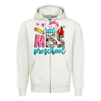 Oatmeal Heather little miss preschool Zipper Hoodie - NancyCooperArtShop