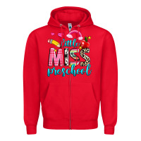 Red little miss preschool Zipper Hoodie - NancyCooperArtShop