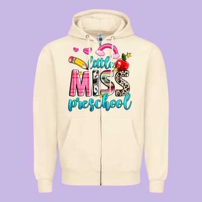 Little Miss Preschool Zipper Hoodie Designed By Nancycooperartshop