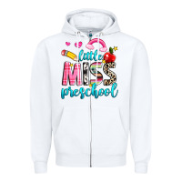 White little miss preschool Zipper Hoodie - NancyCooperArtShop