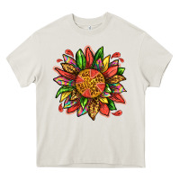 Cream watermelon sunflower Heavy Core Tee - texasbilliewilder