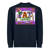 Fat Tuesday Fleur De Lis And Mardi Gras Beads Heavyweight Sweatshirt | Teevron