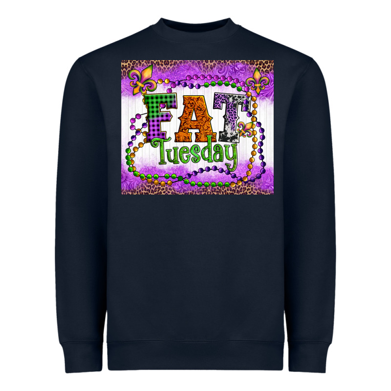 Fat Tuesday Fleur De Lis And Mardi Gras Beads Heavyweight Sweatshirt by Artiststas | Teevron
