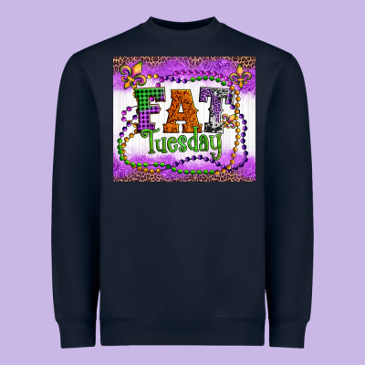 Fat Tuesday Fleur De Lis And Mardi Gras Beads Heavyweight Sweatshirt Designed By Artiststas