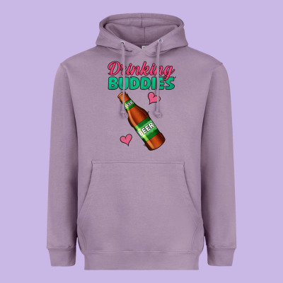 Drinking Buddies Beer Bottle Heavyweight Hoodie Designed By Jasminsmagicworld