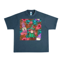 Midnight Navy floral easter gnomes seamless pattern Urban Heavy Tee - Artiststas