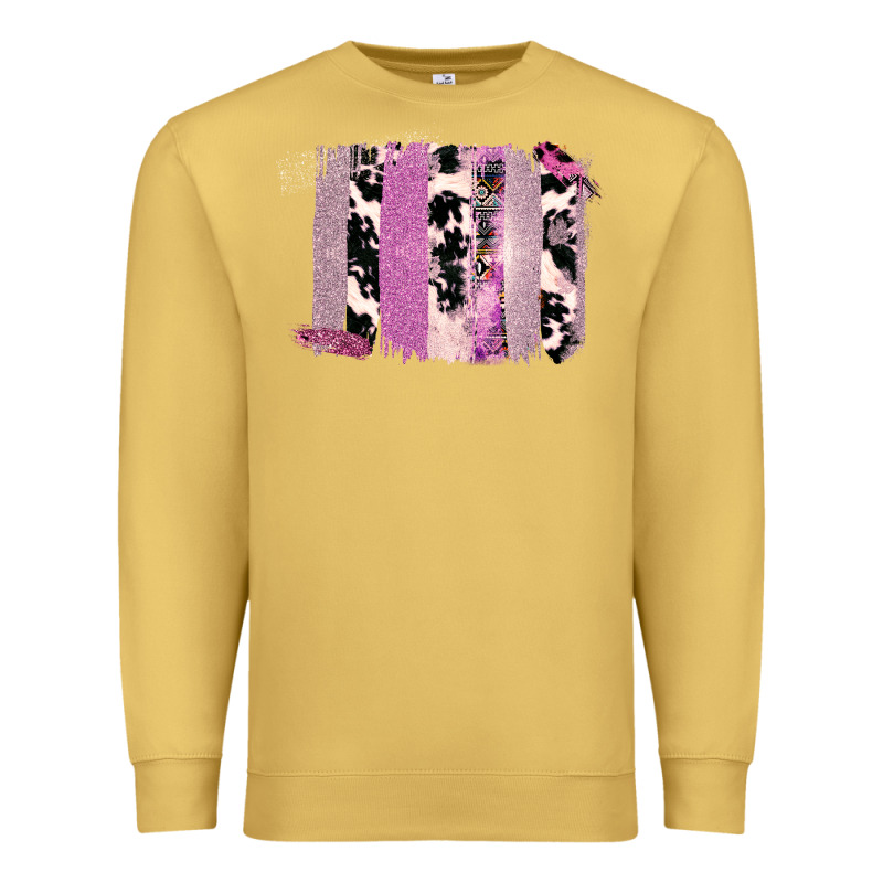 Purple Glitter Cowhide Pattern Brushstrokes Premium Sweatshirt by Bettercallsaul | Teevron