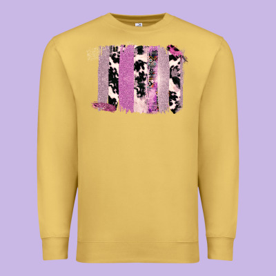 Purple Glitter Cowhide Pattern Brushstrokes Premium Sweatshirt Designed By Bettercallsaul