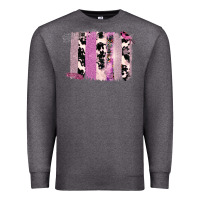 Charcoal Heather Purple Glitter Cowhide Pattern Brushstrokes Premium Sweatshirt - Bettercallsaul