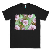 Black pink roses with leopard background Classic Tee - LillyAllenDesigns
