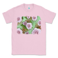 Bubblegum Pink pink roses with leopard background Classic Tee - LillyAllenDesigns