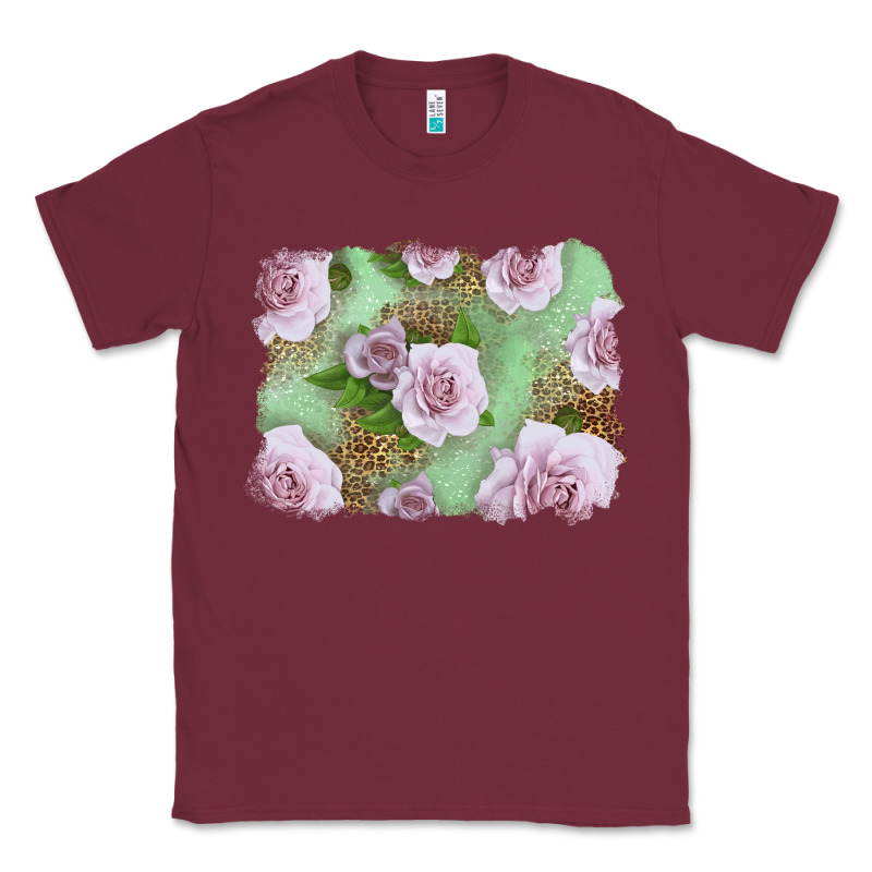 Pink Roses With Leopard Background Classic Tee by LillyAllenDesigns | Teevron