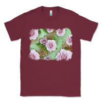 Burgundy pink roses with leopard background Classic Tee - LillyAllenDesigns